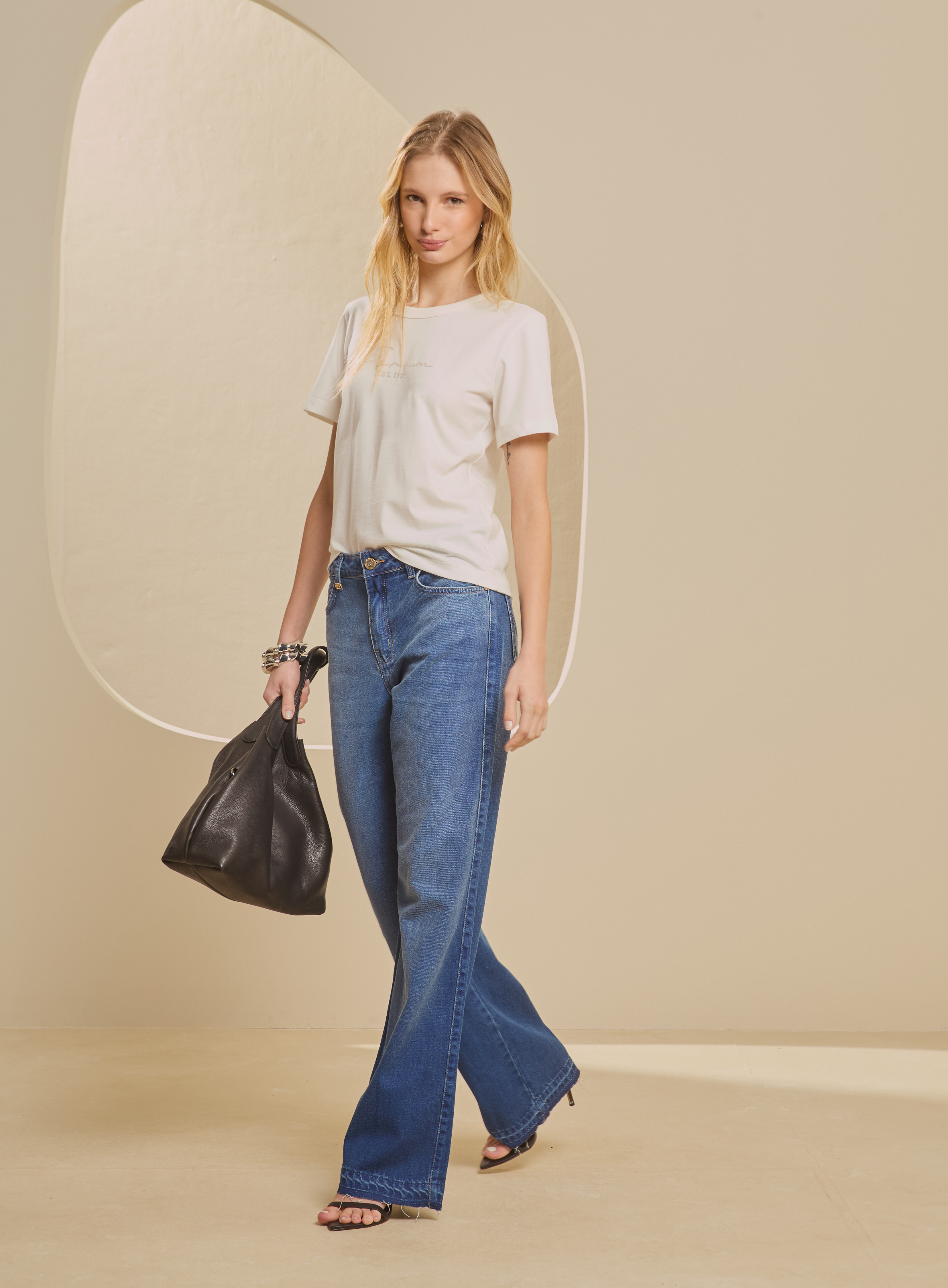 CALÇA JEANS RAQUEL WIDE LEG 38 INDIGO