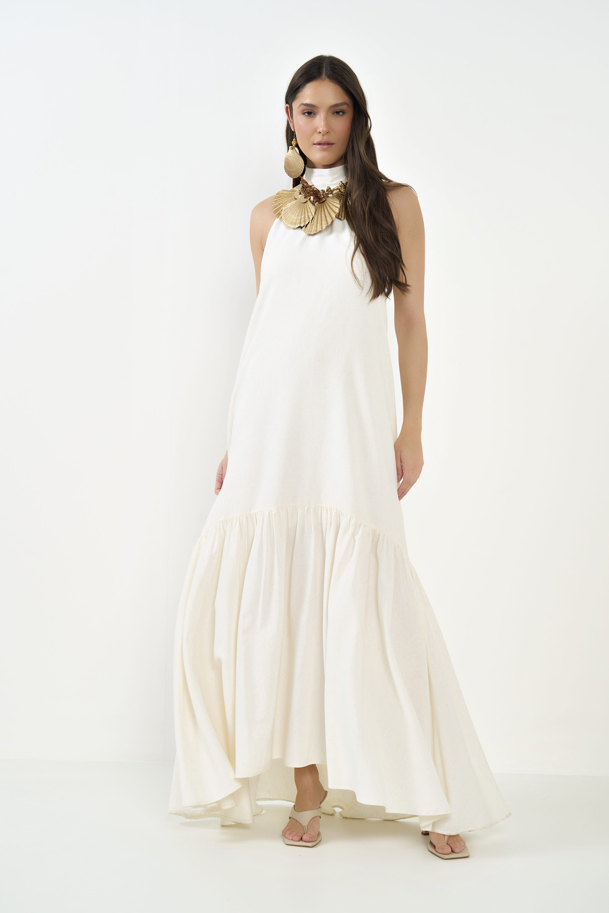 VESTIDO LINHO P OFF SHELL
