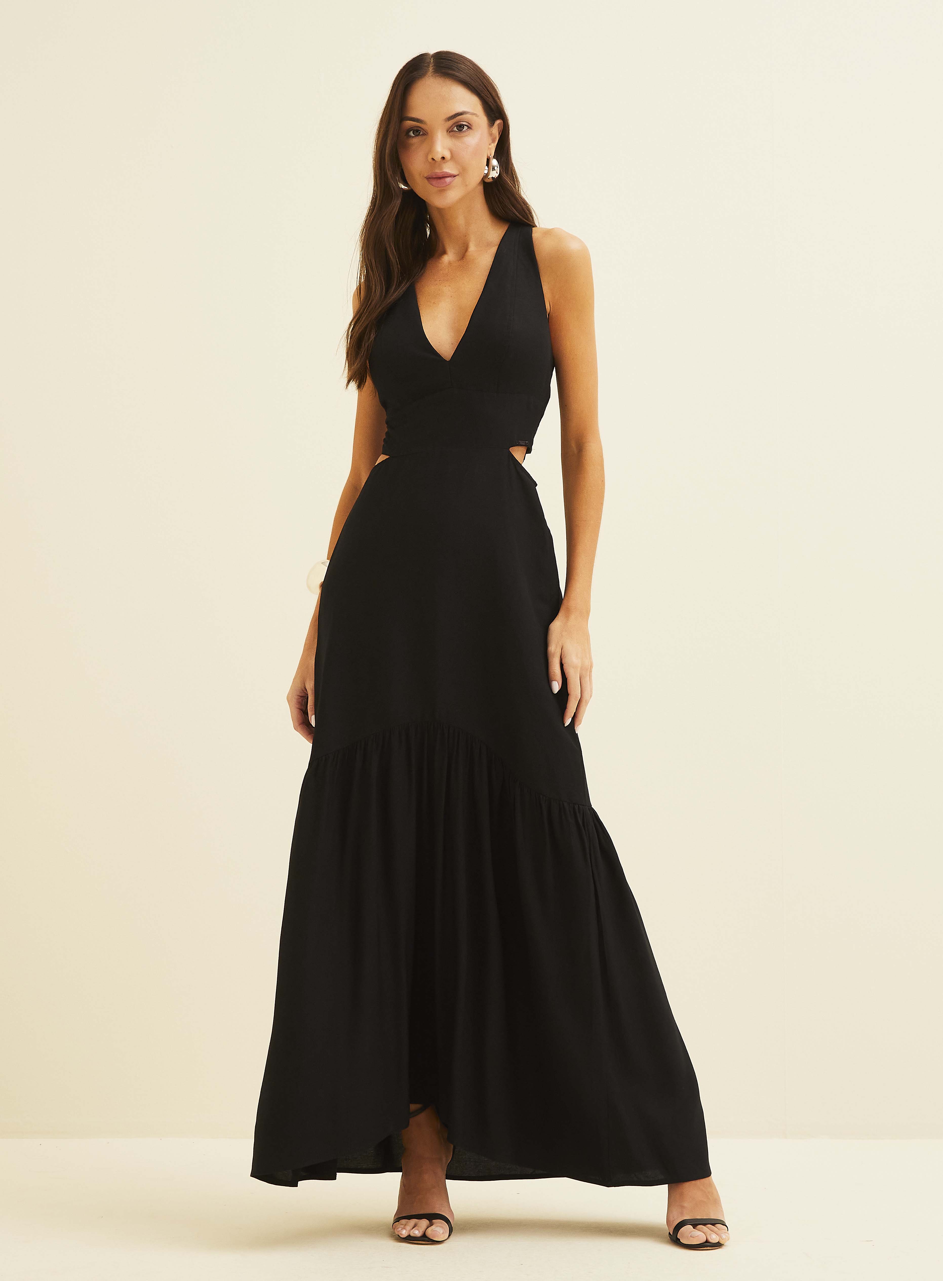 VESTIDO LINHO P PRETO
