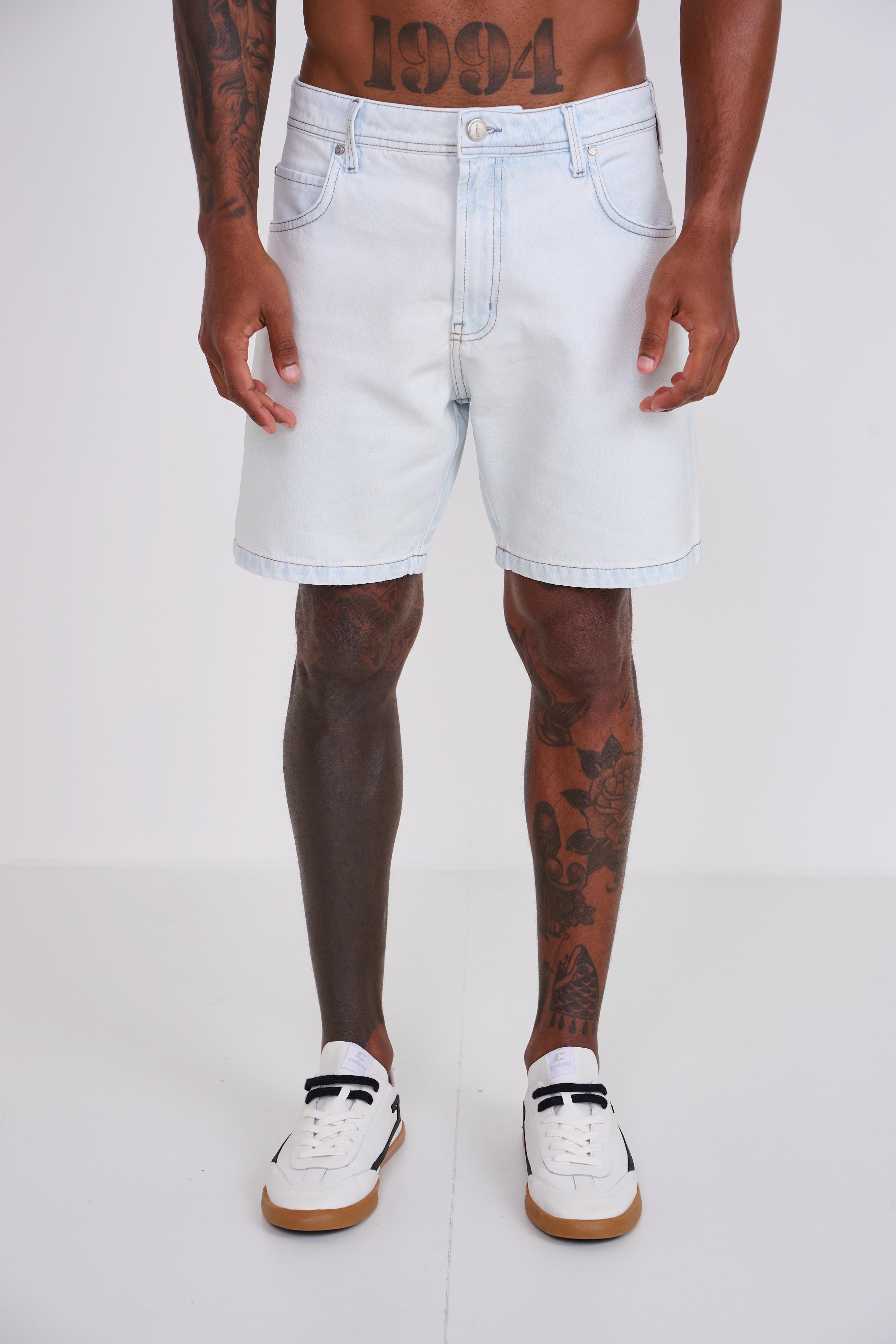 BERMUDA JEANS RESINADA BONA 40 INDIGO