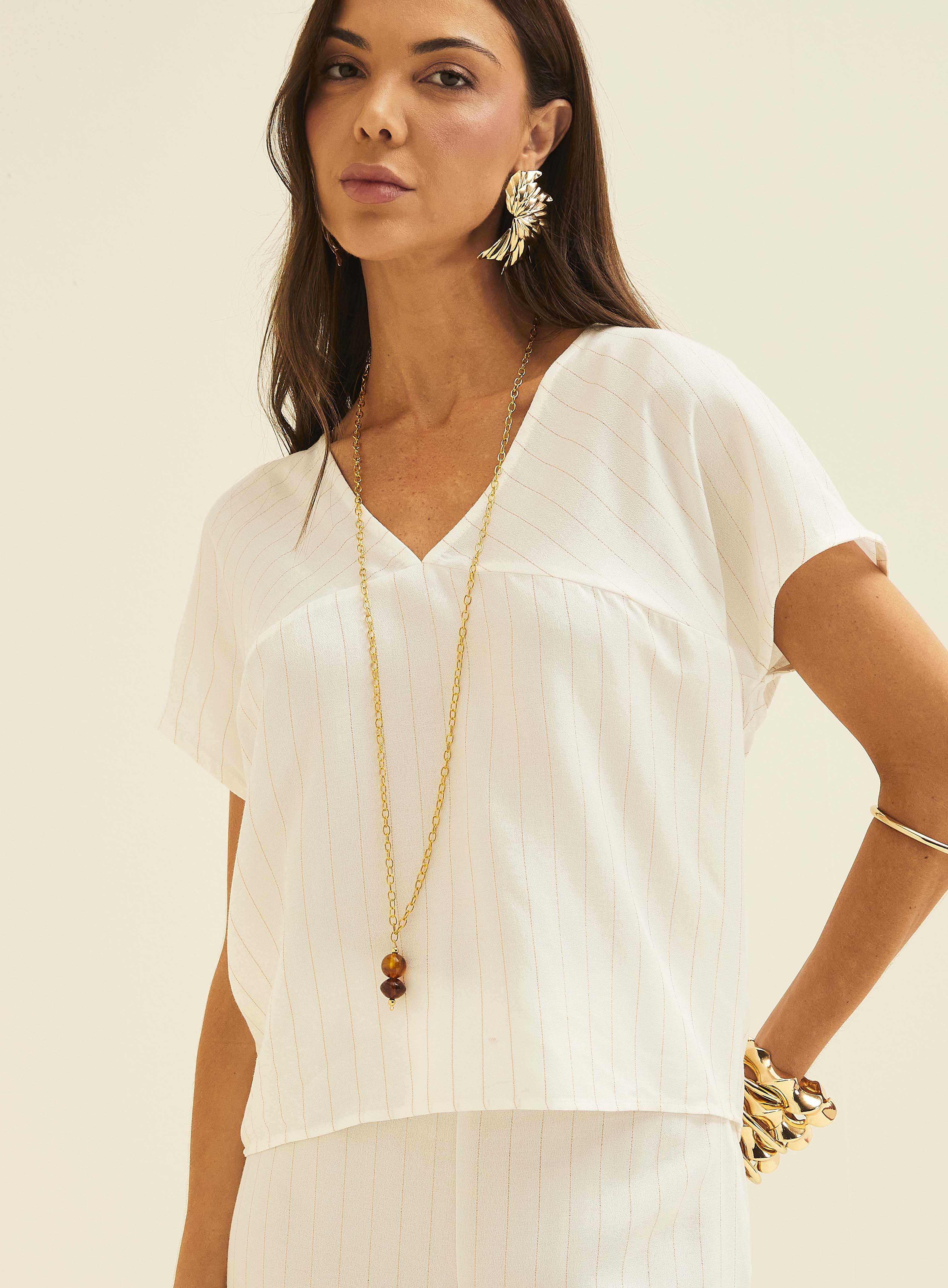 BLUSA LISTRADA METALIZADA M LISTRADO